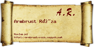 Armbrust Róza névjegykártya